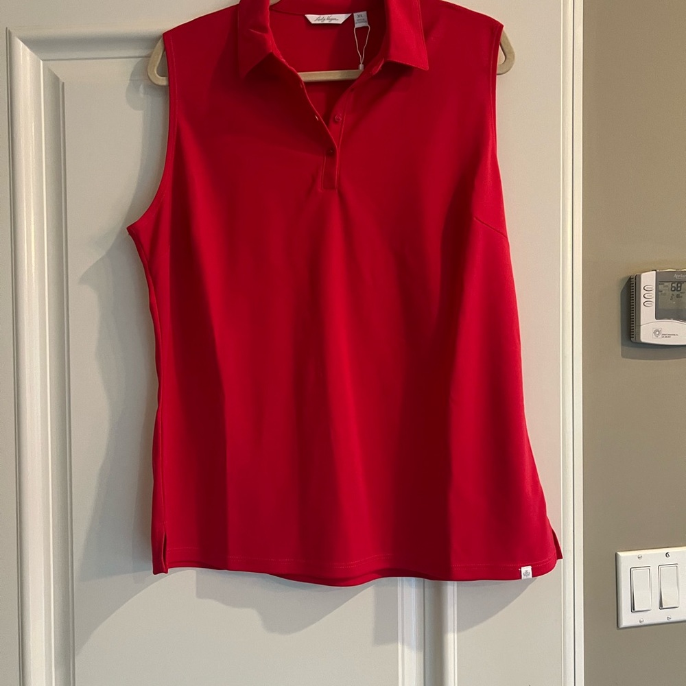Lady Hagen Red Polo Blouse